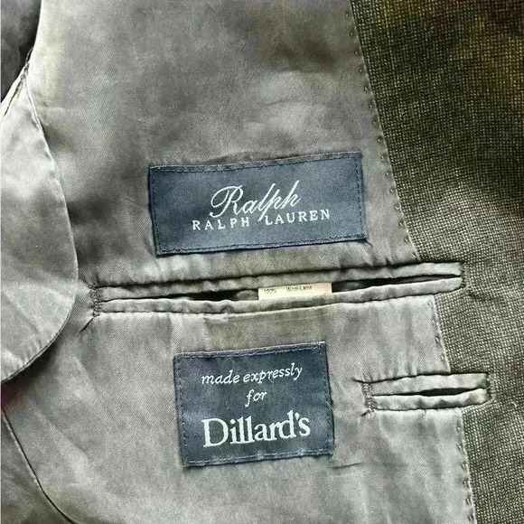 Lauren Ralph Lauren Blazer Mens 40L Gray Wool Tweed Sport Jacket Single Breast - Picture 7 of 9